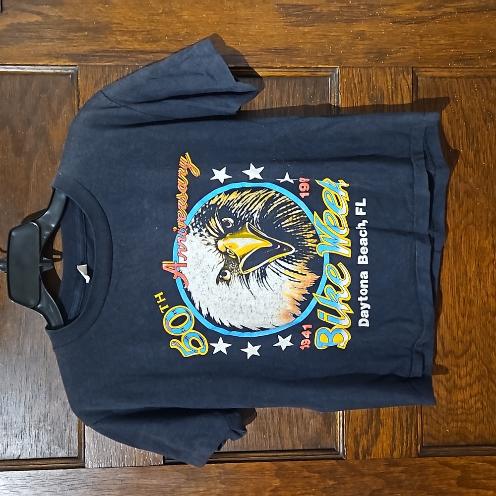 Harley Davidson Vintage Single Stitch Eagle Cropped Tee Daytona Beach